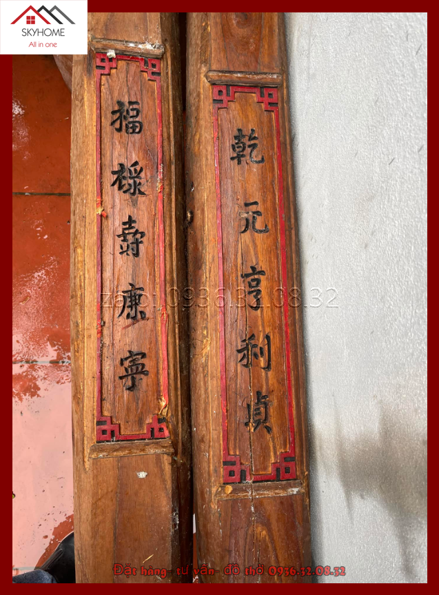 Câu đối thờ chữ Càn Nguyên Hanh Lợi Trinh/ Phúc Lộc Thọ Khang Ninh